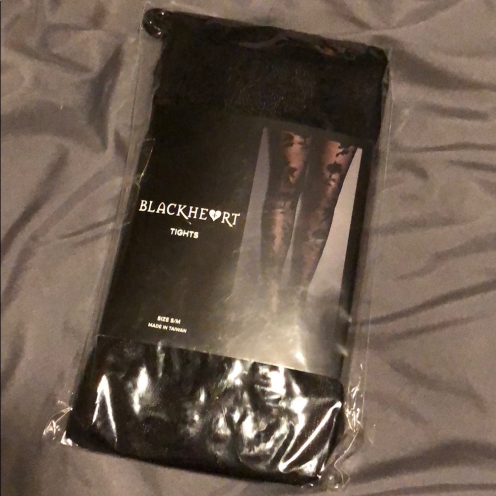 NWT Blackheart Black Floral Tights